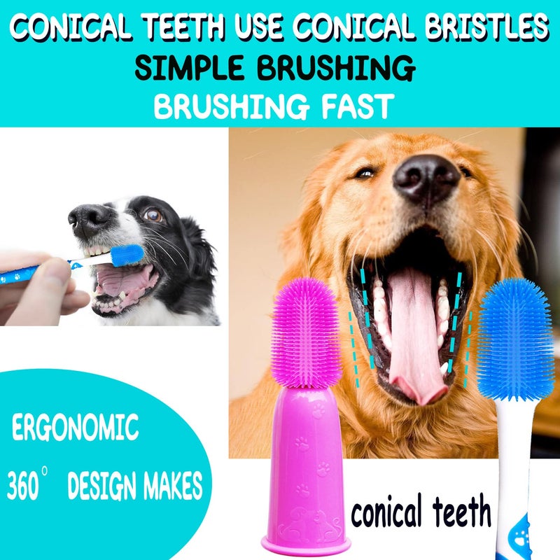 PenVinoo 360 Â° Dog Toothbrush Pet Toothbrush 360 Â° Finger Toothbrush Medium and Large Dogs - Image 3